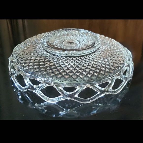 1950s Lace Edge Clear 8" Shallow Bowl by Imperial Glass - Picture 8 of 8